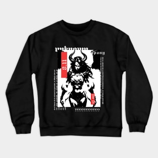 demon woman with horns in black and white | alternative gothic clothing | grunge | dark Crewneck Sweatshirt